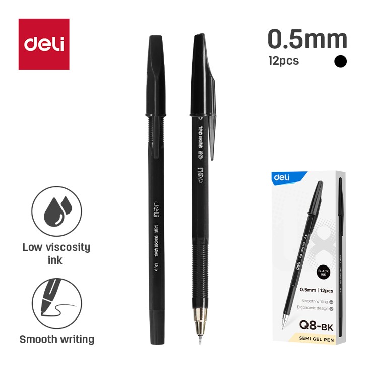 Ballpoint DELI Warna Hitam EQ8-BK Default