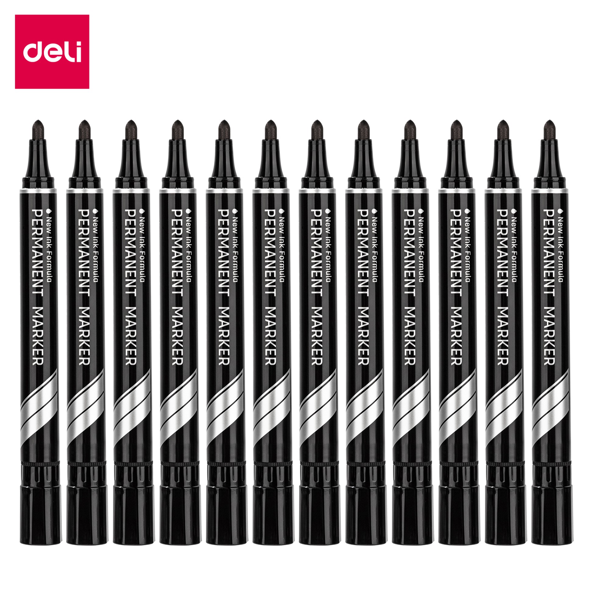 Spidol Permanent DELI Warna Hitam EU10020 Default