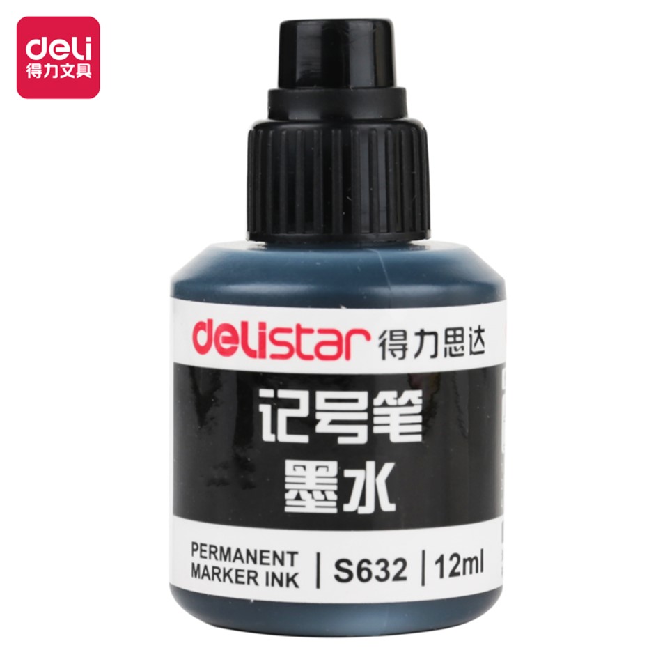 Tinta Spidol Permanent DELI Warna Hitam S632 Default